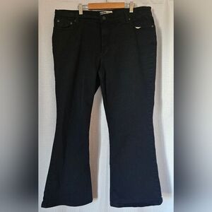 Levi's Strauss & Co Signature At Waist Bootcut Black Jeans Womens Size 18 Short